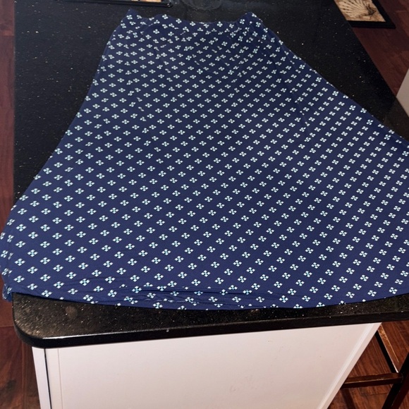 Chico's Navy and White Patterned Maxi Skirt - Picture 4 of 6